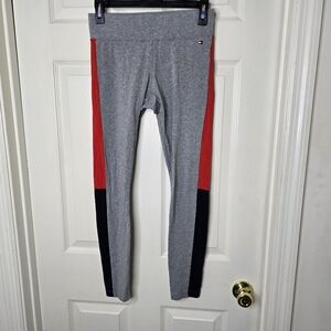 Tommy Hilfiger Womens Gray Red Navy‎ Knit Leggings S/P